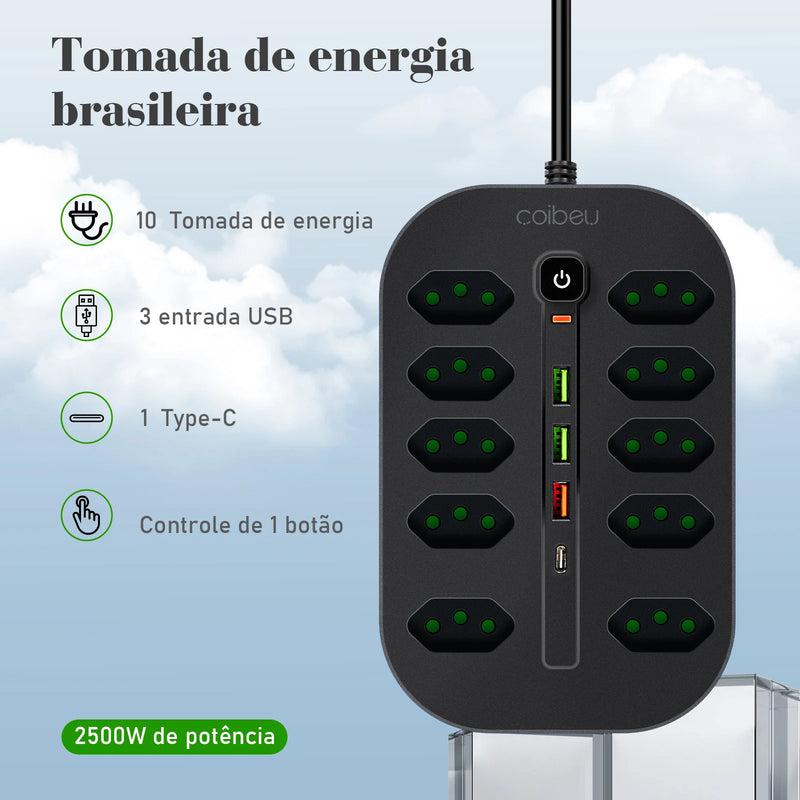 extensão tomada，filtro de linha，tomada usb，tomada，extensao de tomada，regua tomadas de energiacoibeu，regua de tomadas eletrica